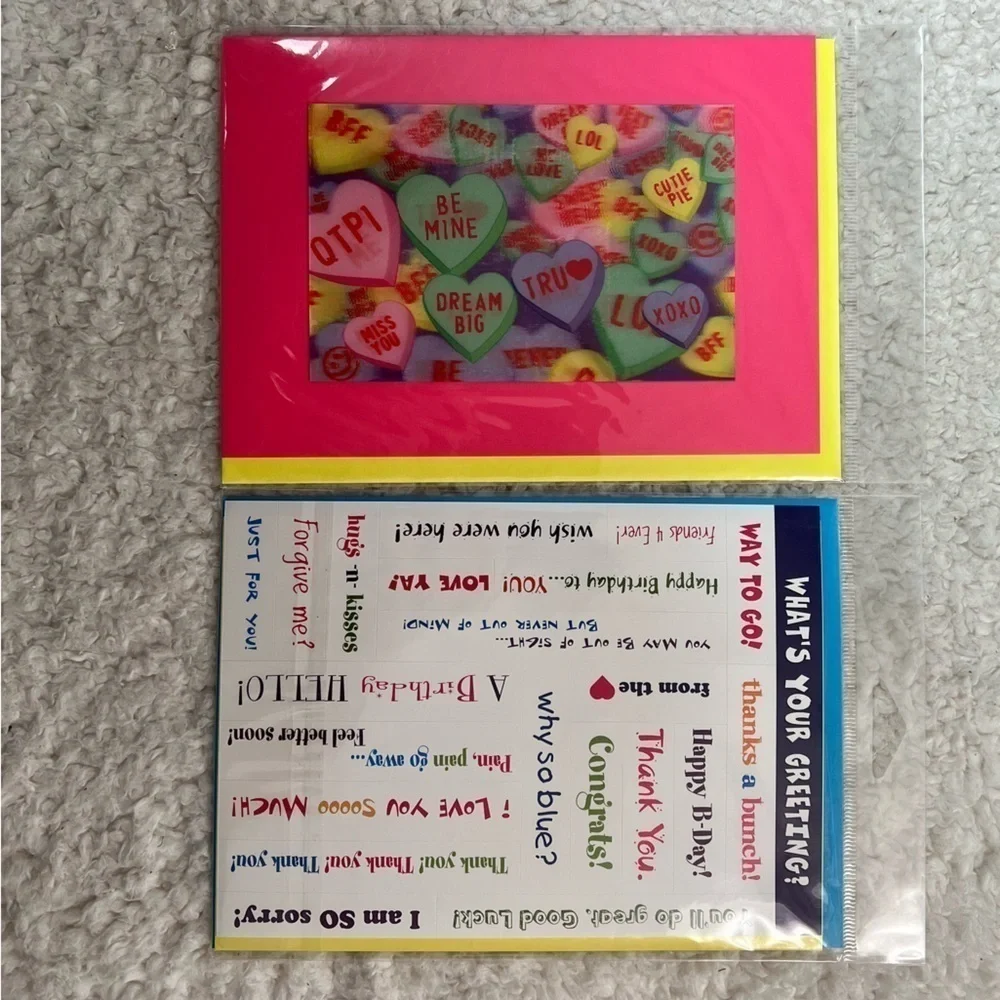 iScream 3D Lenticular/Double Sided Sticker Greeting Card Bundle of 4